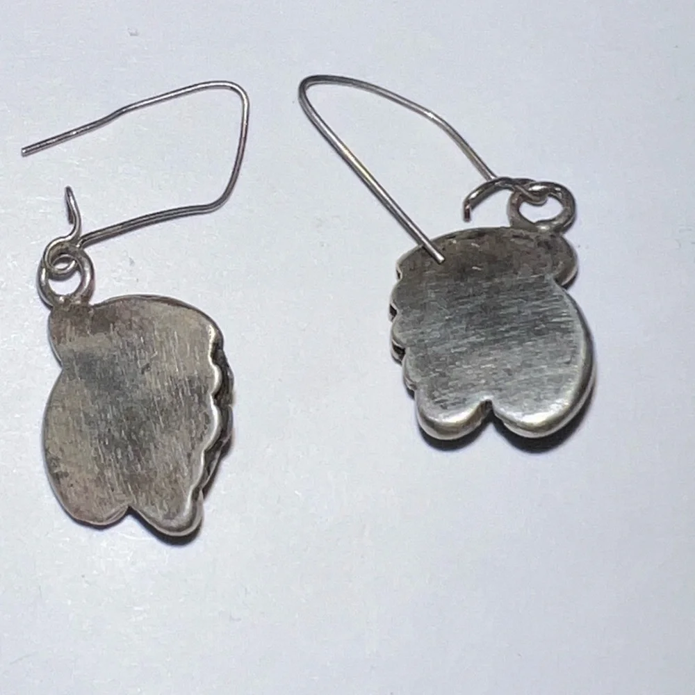 Vintage Silver and Turquoise Dangle Earrings - Picture 3 of 5